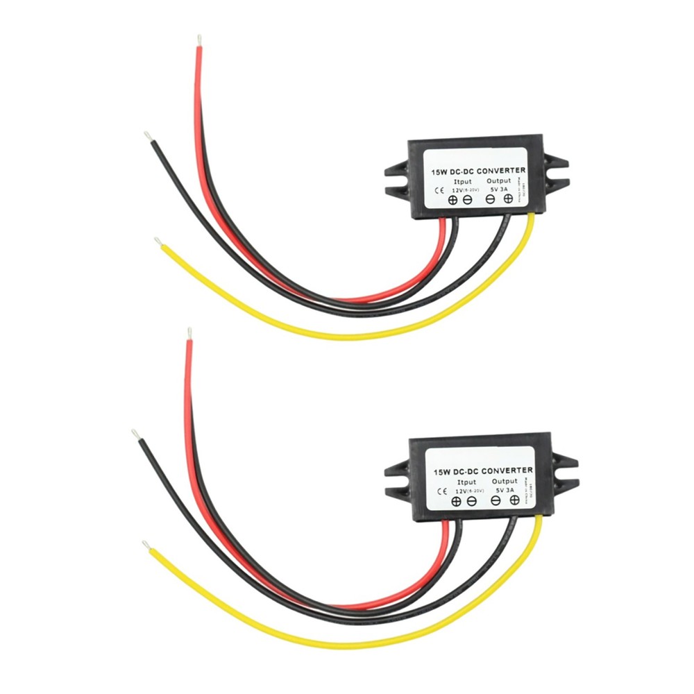 Accessory 2pcs Waterproof 12V to 5V Step Down Converter 3A 89% Efficiency Module