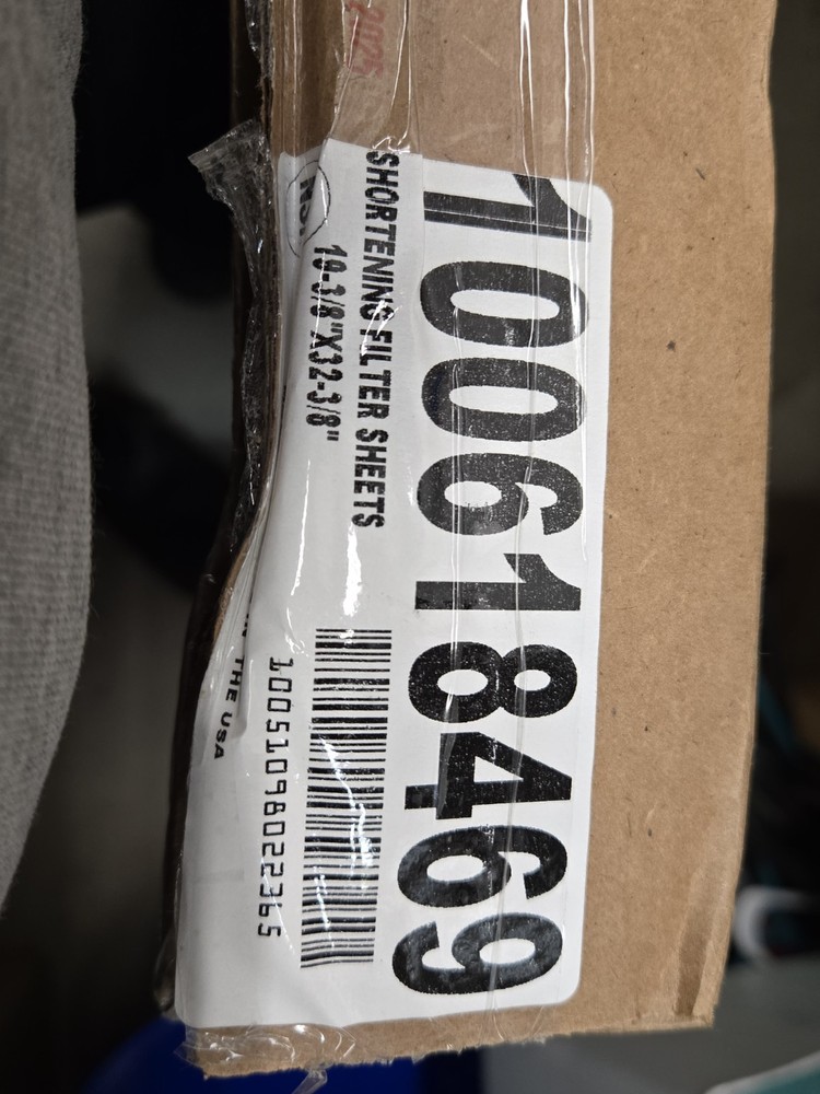 Shortening Filter Sheets 19 3/8" x 32 3/8"