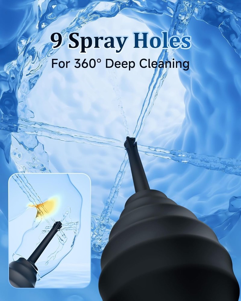 Anti Back Flow One-Way Anal Douche Enema Bulb
