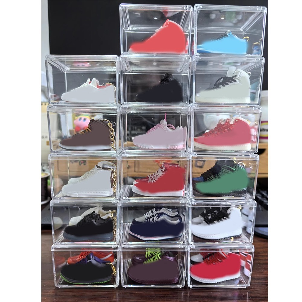 1:6 Mini Shoe Boxes Clear Plastic Stackable Acrylic Sneakers Shoe Display Case