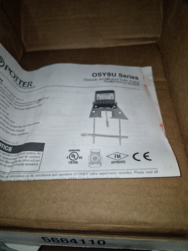 Potter OSYSU-2 Supervisory Double Switch - Same Day Shipping