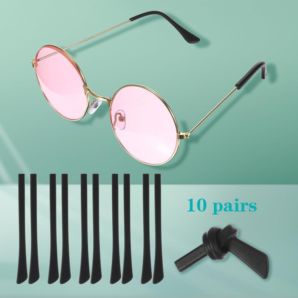 Anti-Slip Silicone Eyeglass End Tips Eyeglasses Replacement Temples Black