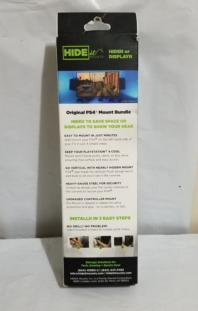 Hide it Mounts Playstation 4 PS4 Console & Controller Pro Wall Mount Bundle