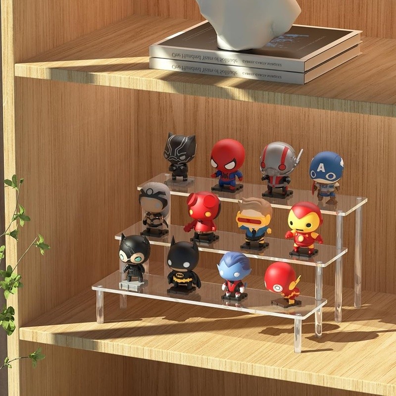 Acrylic Display Riser Stand Multi Functional Organizer Durable Clear Shelf New