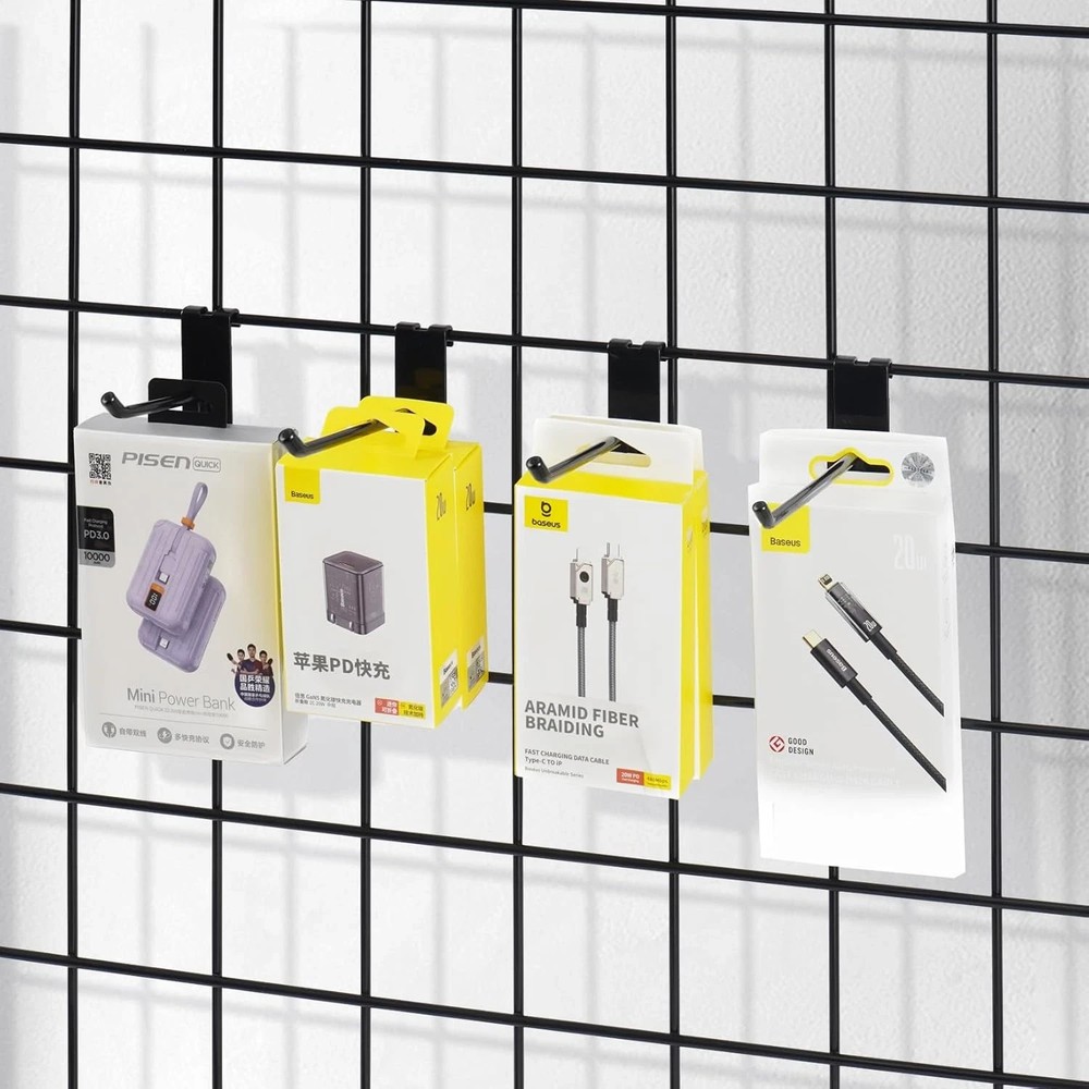 Gridwall Hooks 6 Inch 50PC Display Hooks for Grid Wall Heavy Duty Gridwall Hook