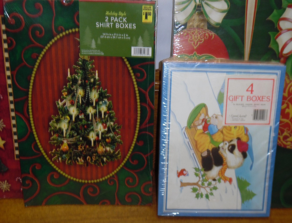 Assorted Various Size Unused Winter Holiday Christmas Gift Boxes