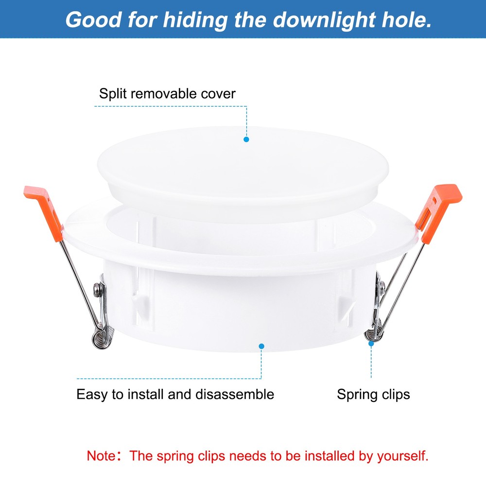 2Pack 4.5" Spring Ceiling Cover Plate Suitable for 3.5-4.1" Round Hole, White