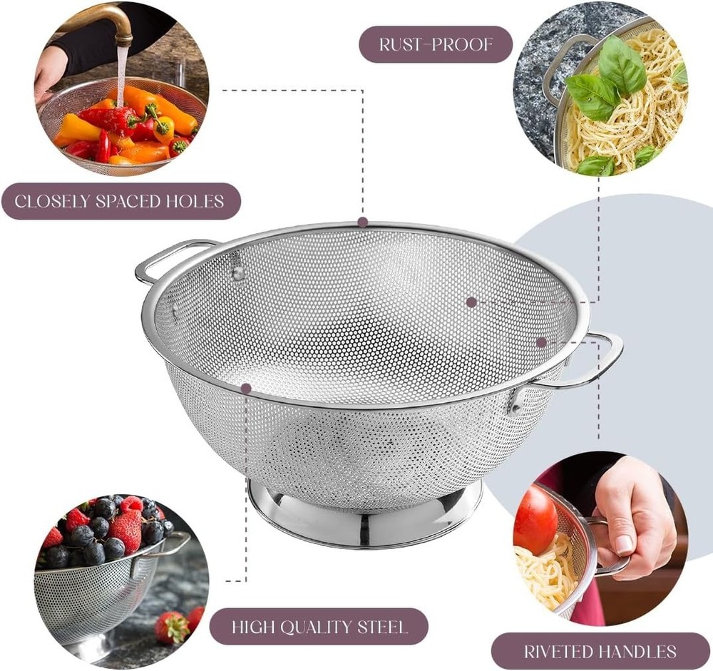 Fast Draining Stainless Steel Colander