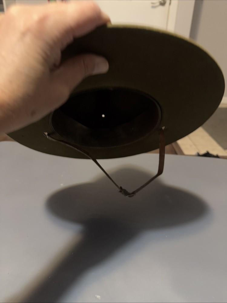 Vintage Campaign Hat / Drill Sergeant US Army Olive Green