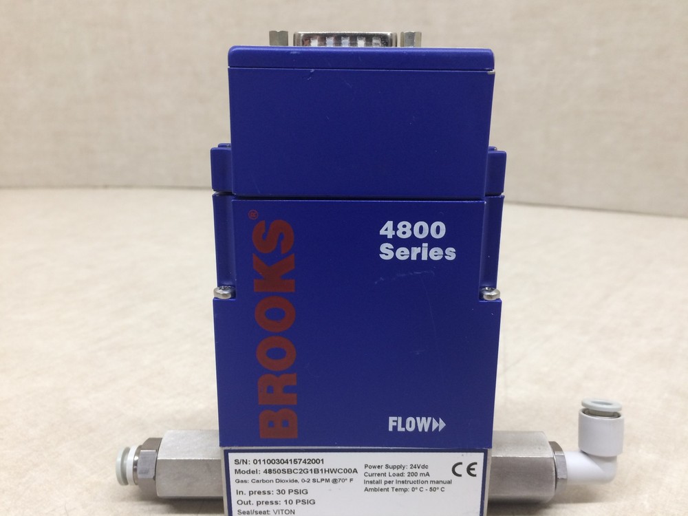 Brooks Instrument 24VDC 4800 Series Mass Flow Sensor Controller CO2 0-2 SLPM