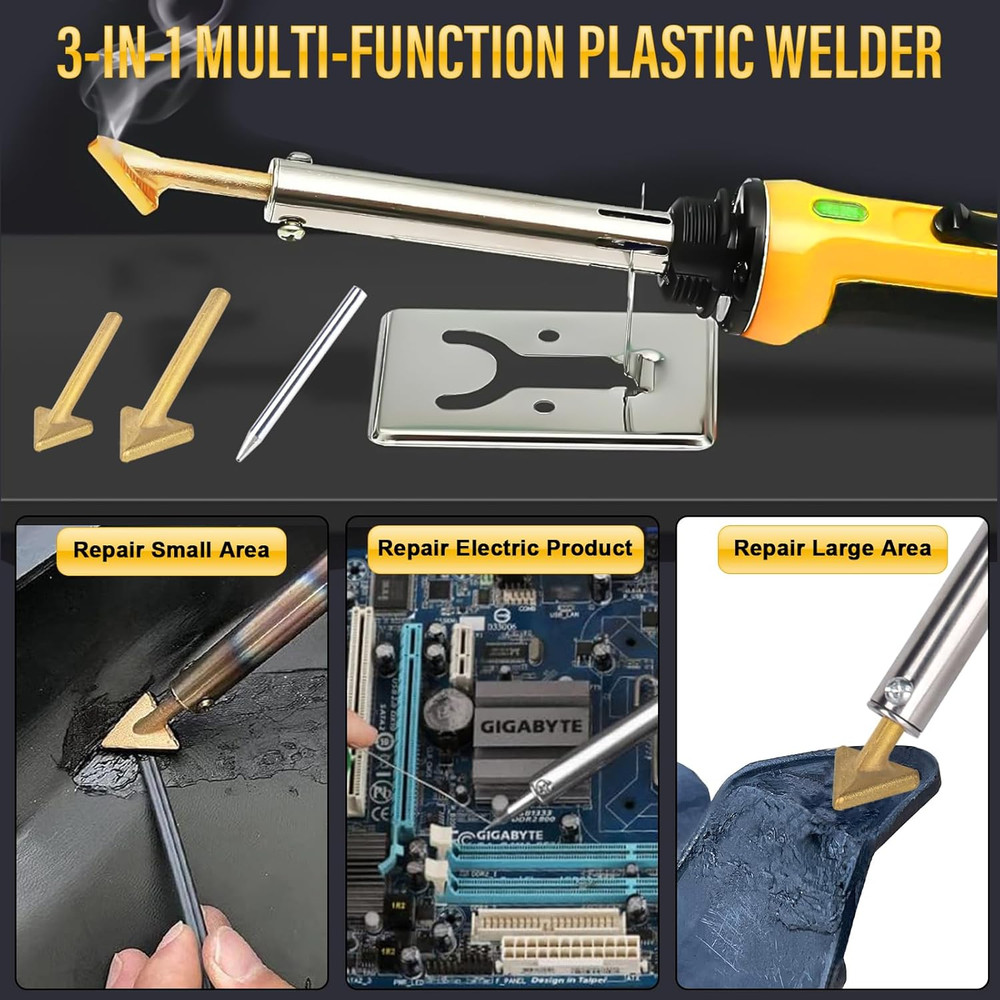 150W Plastic Welder Kit, 3-Speed Temperature Control Plastic Welding Kit, Profes