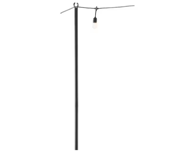 Hampton Bay 9.8 ft. String Light Pole in Black (1-Pack)