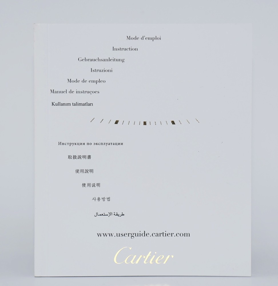 Cartier Instructions Booklet Manual