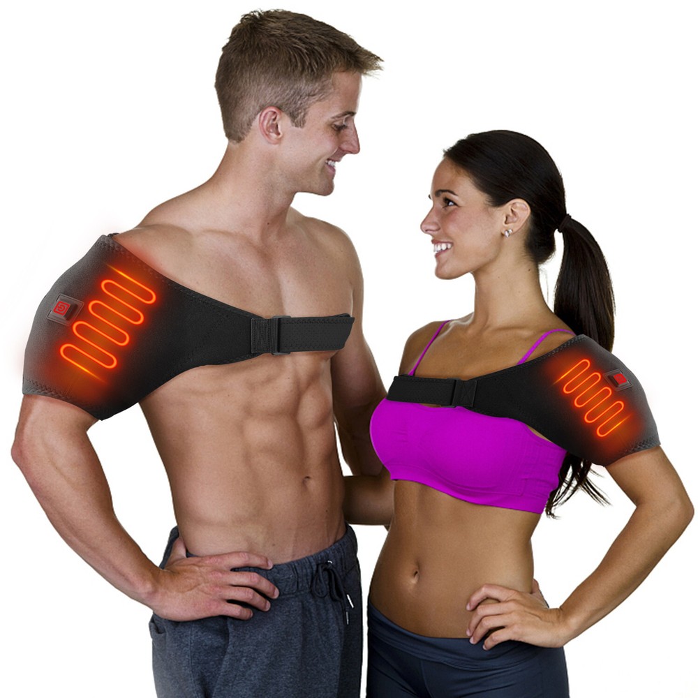 Heated Shoulder Brace - Rotator Cuff Support for Arthritis- Adjustable Straps