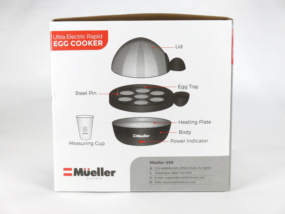 Mueller Rapid Egg Cooker 7 Egg Capacity Hard Boiled Eggs MU-EGGCOOK