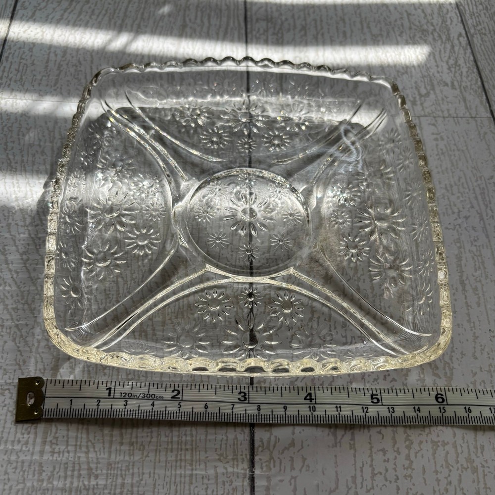 Vintage Square Daisy Plate MCM