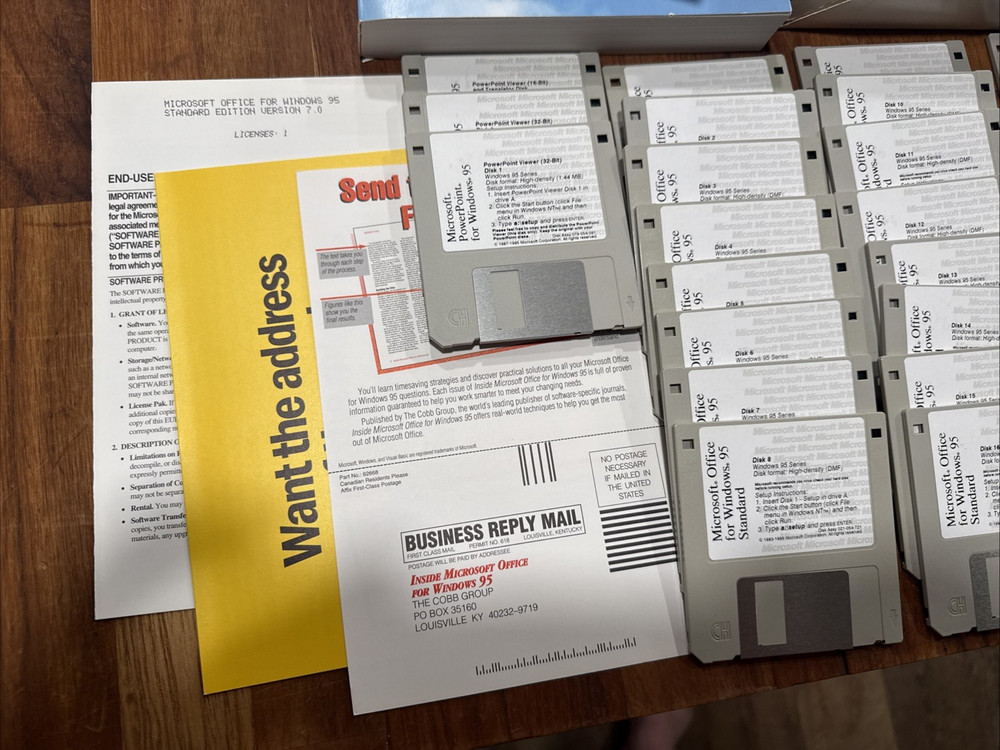 Microsoft Office for Windows 95 BIG BOX 3.5” Floppy Disk