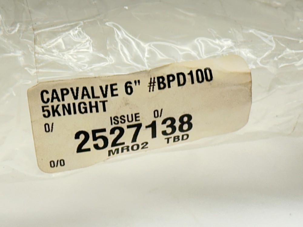 Knight Global BPD1005 Cap Valve 6"