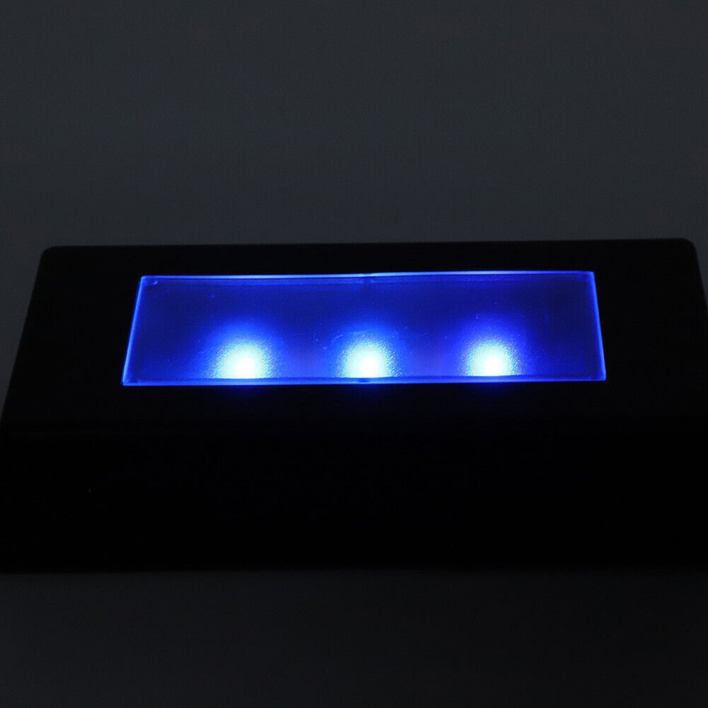 2Pcs LED Display Base Crystal Light Stand With USB Cable for 3D Crystal Statues