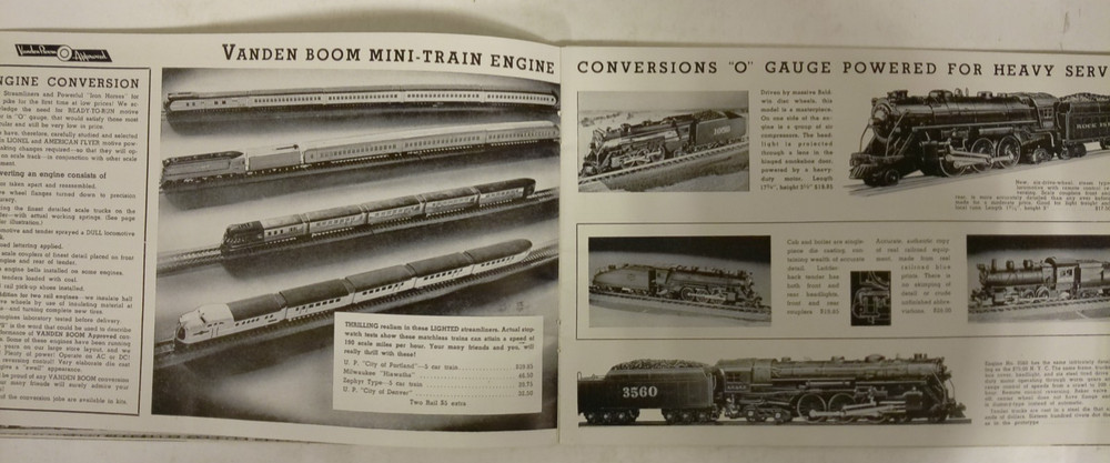 Vanden Boom Mini-Train 1940 Catalog