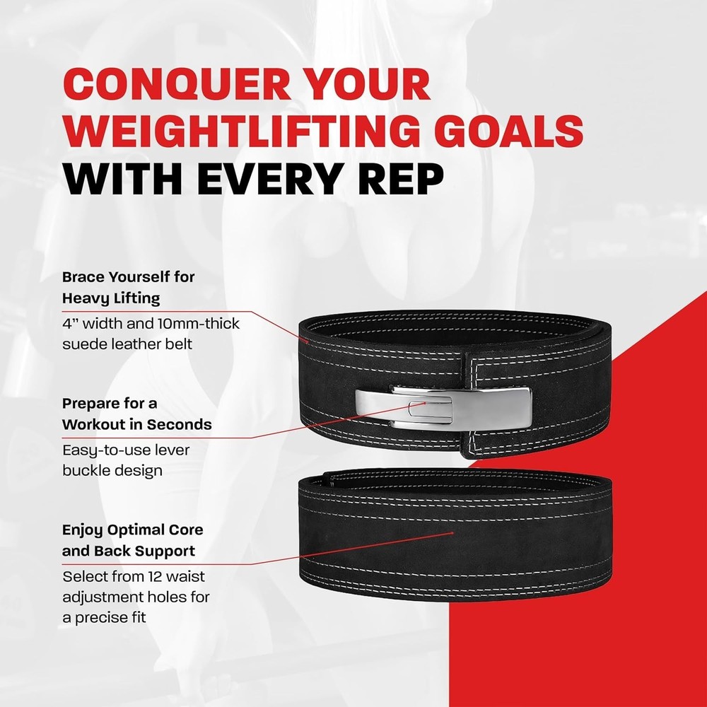 Durable 10mm Thick Leather Lifting Belt - Adjustable & Stylish for All Workouts