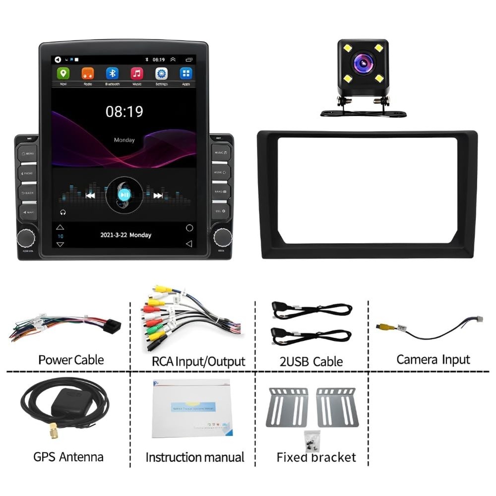 9.7" Android 14 Car Stereo Wireless Carplay Android Auto GPS BT Backup Camera
