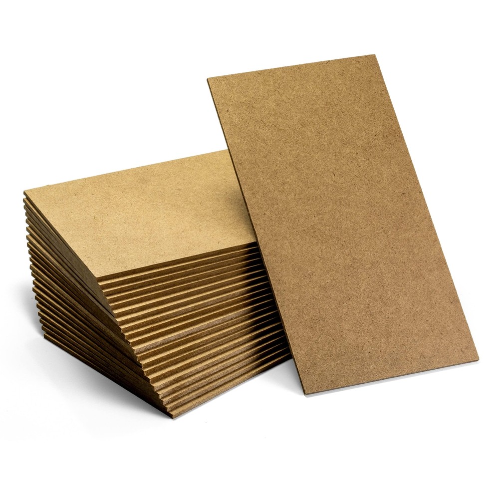 MDF Craft Board 5"x9" Medium Density Fiberboard 1/8" Thick 20 Pack Brown