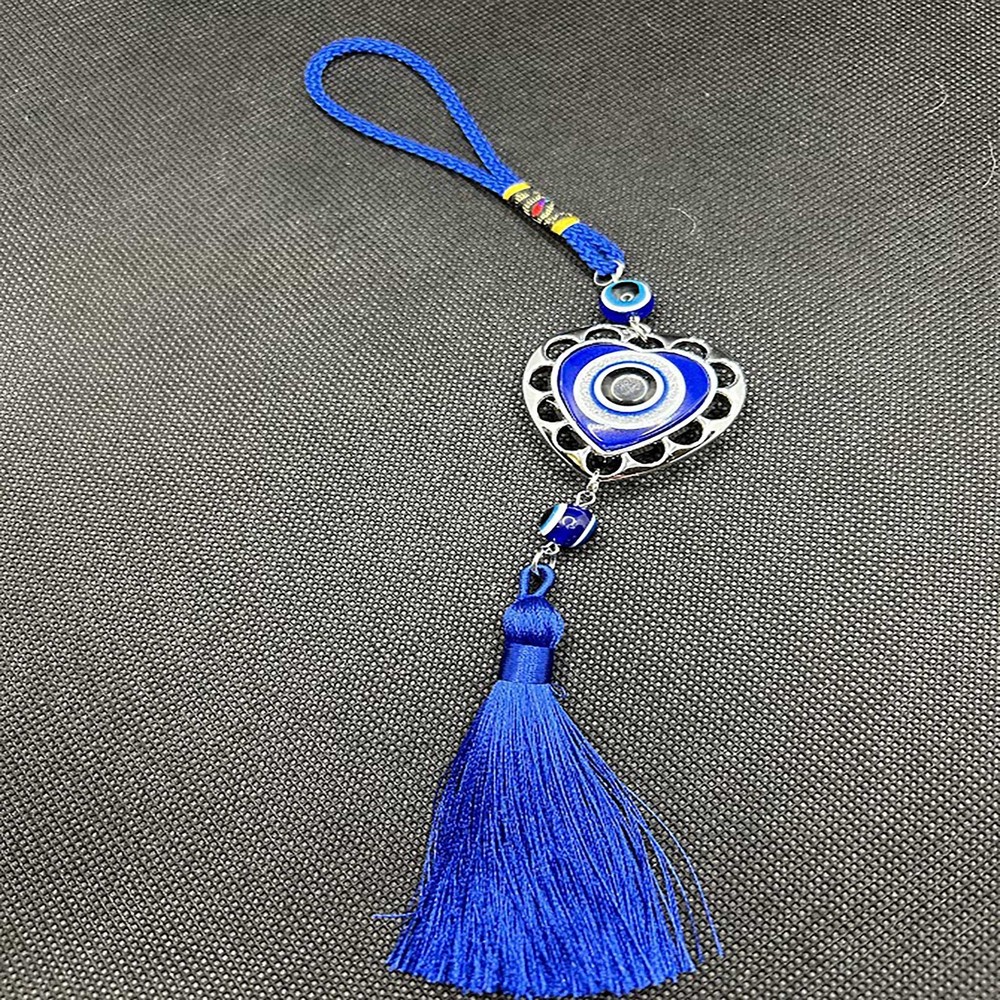 Blue Evil Eye Heart Car Hang