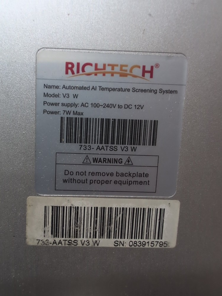 Richtech V3 Temperature Screening Unit Display