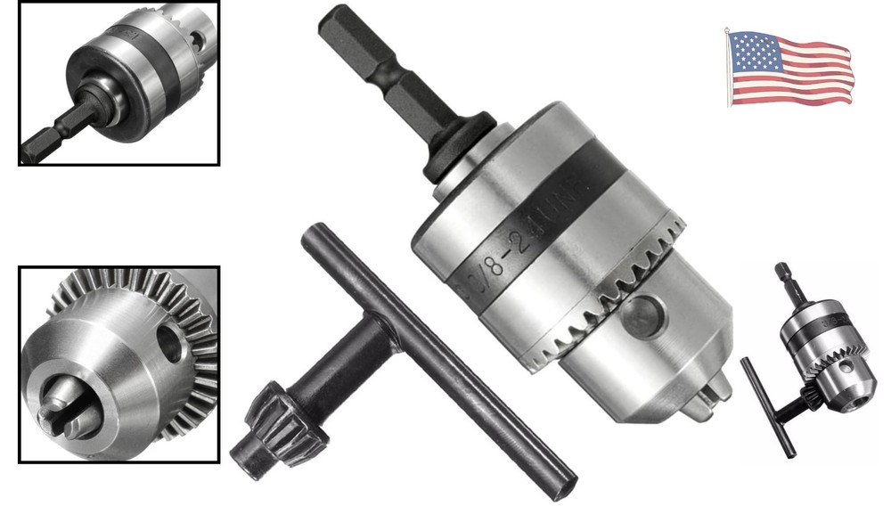 Durable 1.5-10mm Quick Connect Drill Chuck - Chrome Vanadium Steel Construction