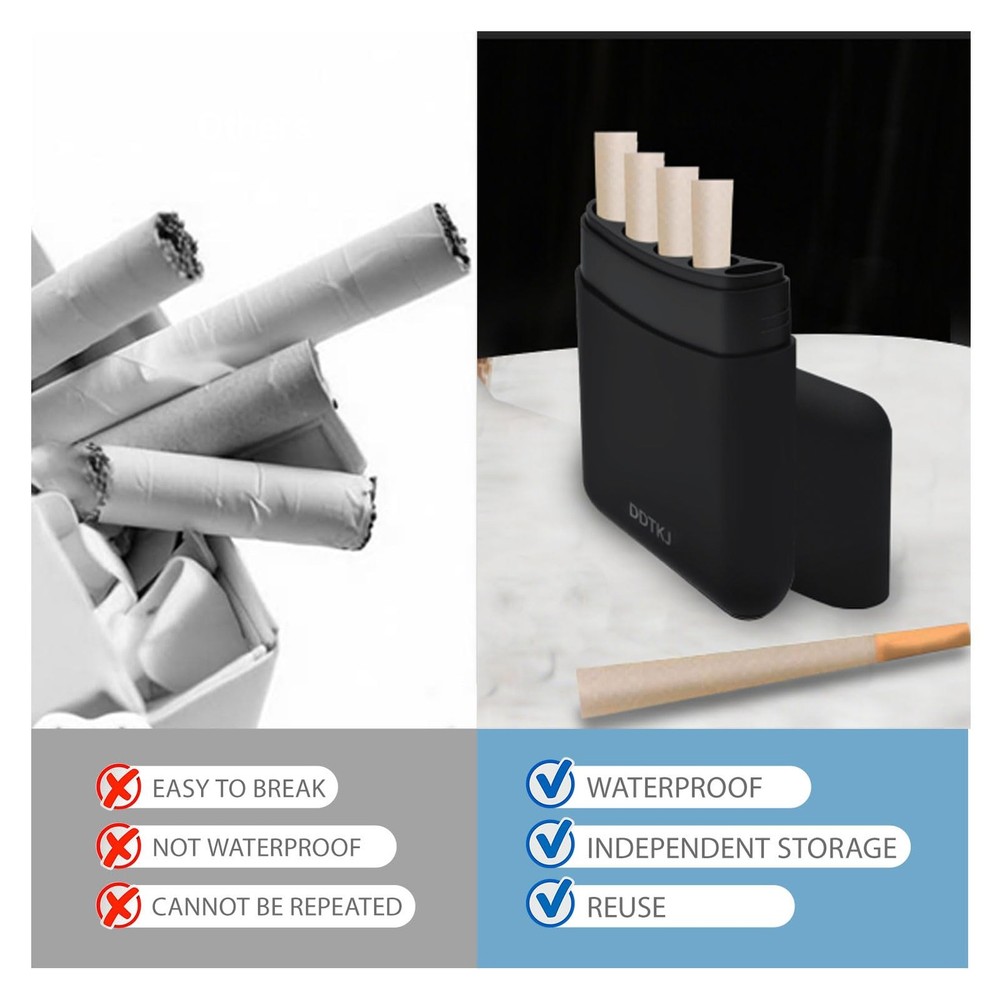 5Hole King Size Preroll Cone Holder Case | Classic Black Pre Rolled Cone Stor...
