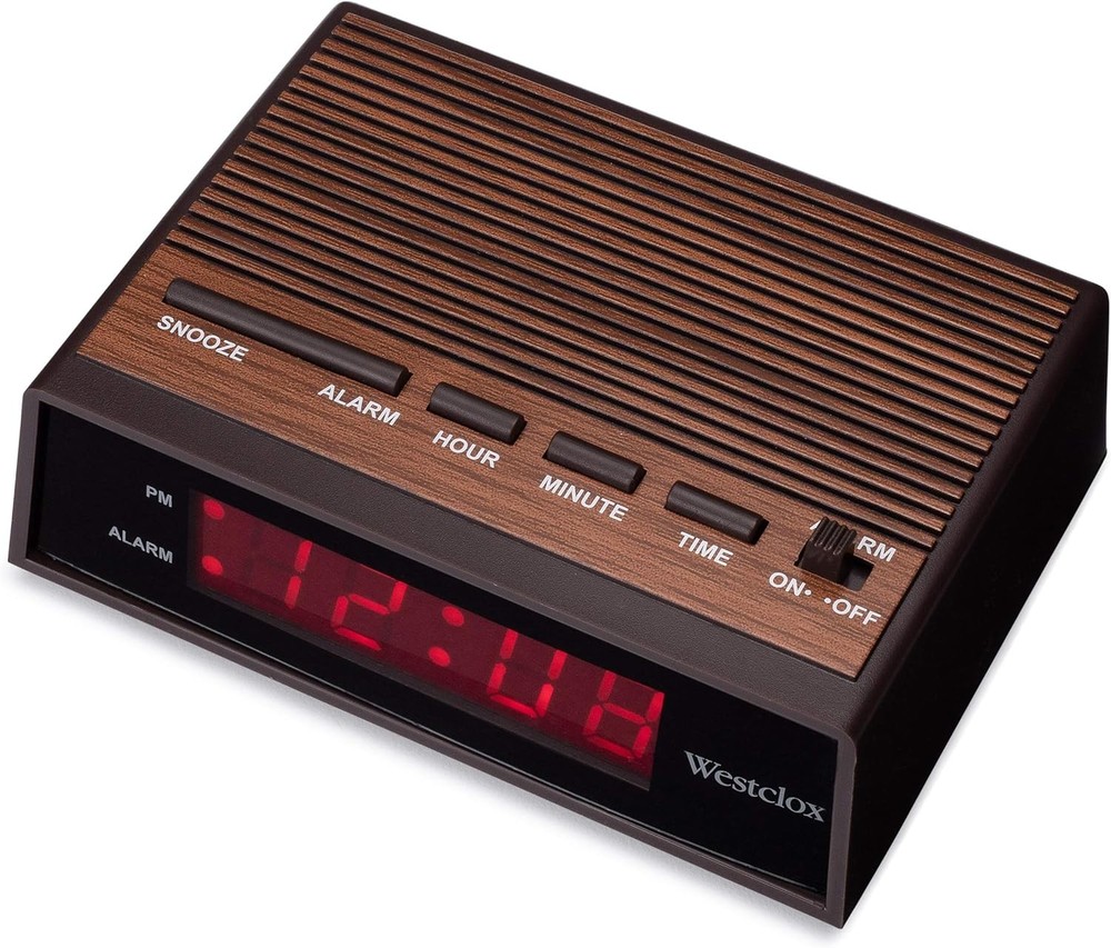 Wood Style LED Alarm Clock Night Table