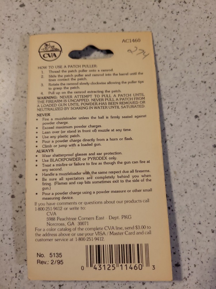 Cva Ac1460 Patch Puller Universal Caliber