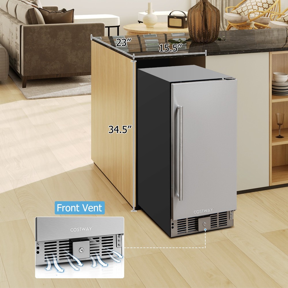 Under-counter Freestanding Fridge Compact Refrigerator w/ Adjustable Temperature