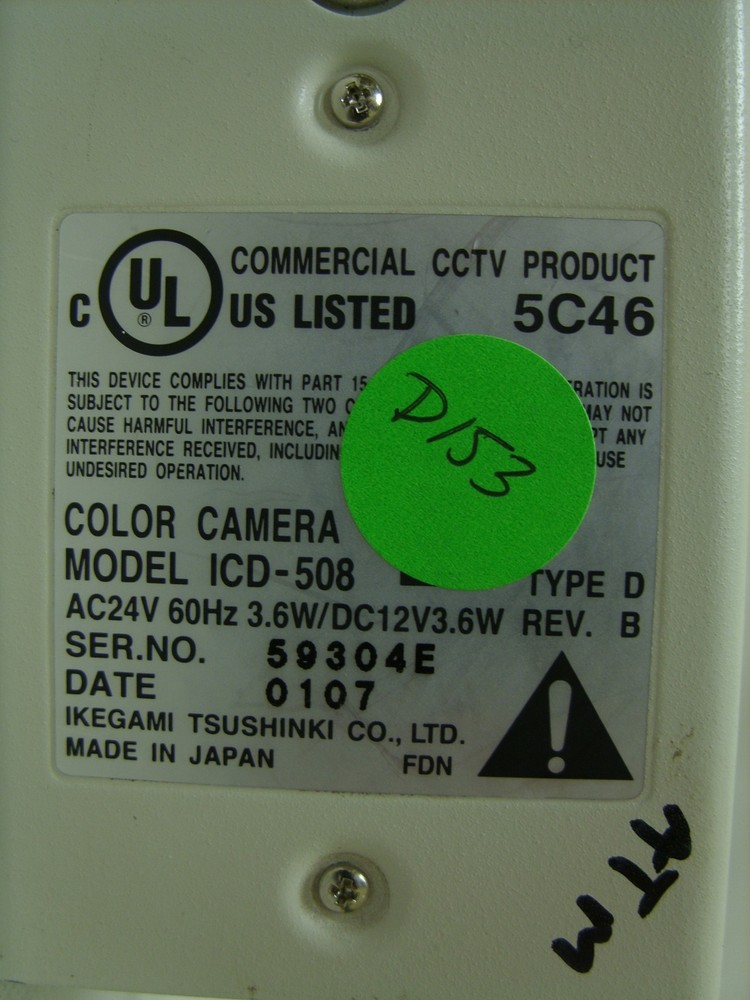 DIEBOLD Preferred Plus Digital Process CCTV Color Surveillance Camera ICD-508