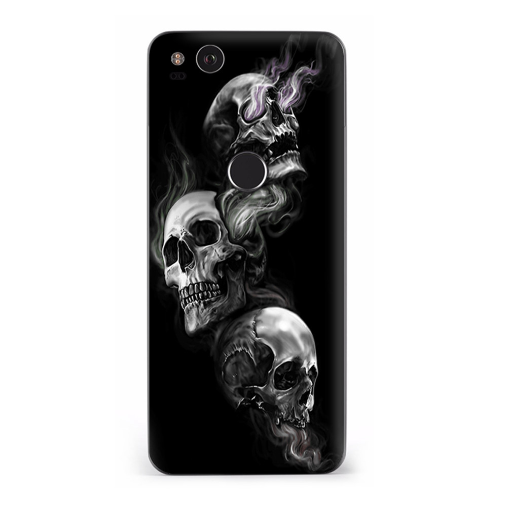 Google Pixel 2 Skins Decal Wrap glowing Skulls in Smoke