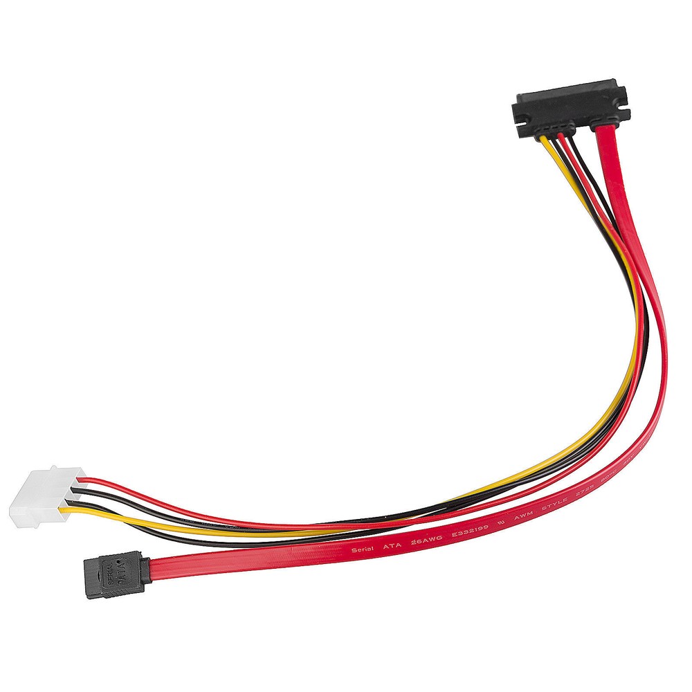 SATA Data Power Combo Cable Desktop HDD Hard Drive DVD Rom Internal Wire Adapter