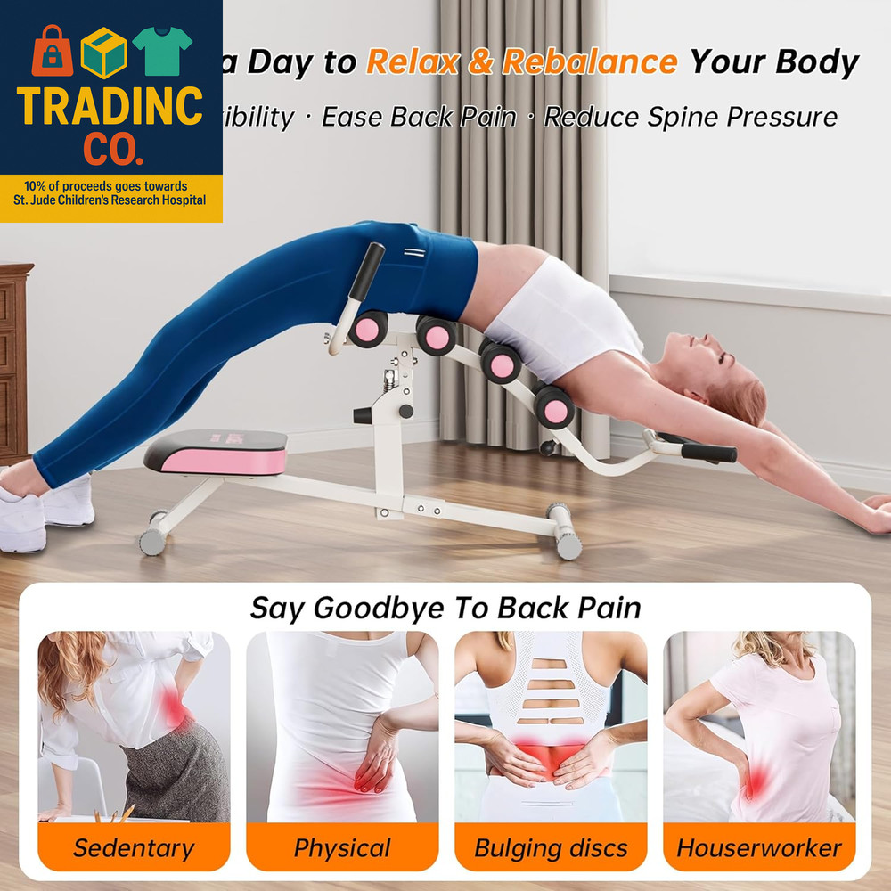 Inversion Table for Back Pain Relief - 350Lbs Capacity, Improve Posture and Spin