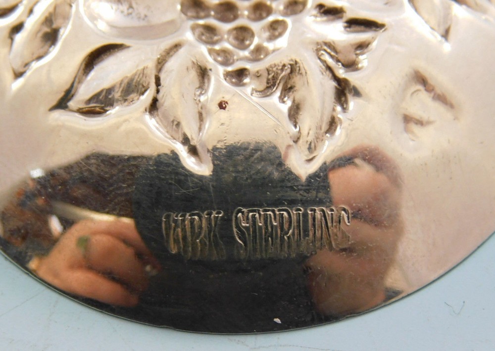 Repousse by Kirk Sterling Silver Individual Nut Dish Cup Set + Picks 12 Custom