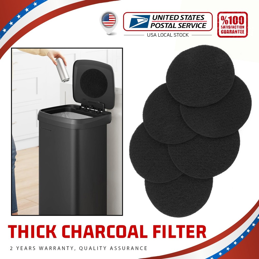 Round 6.7" Kitchen Compost Bin Charcoal Filter Replacement Pail Carbon Filter