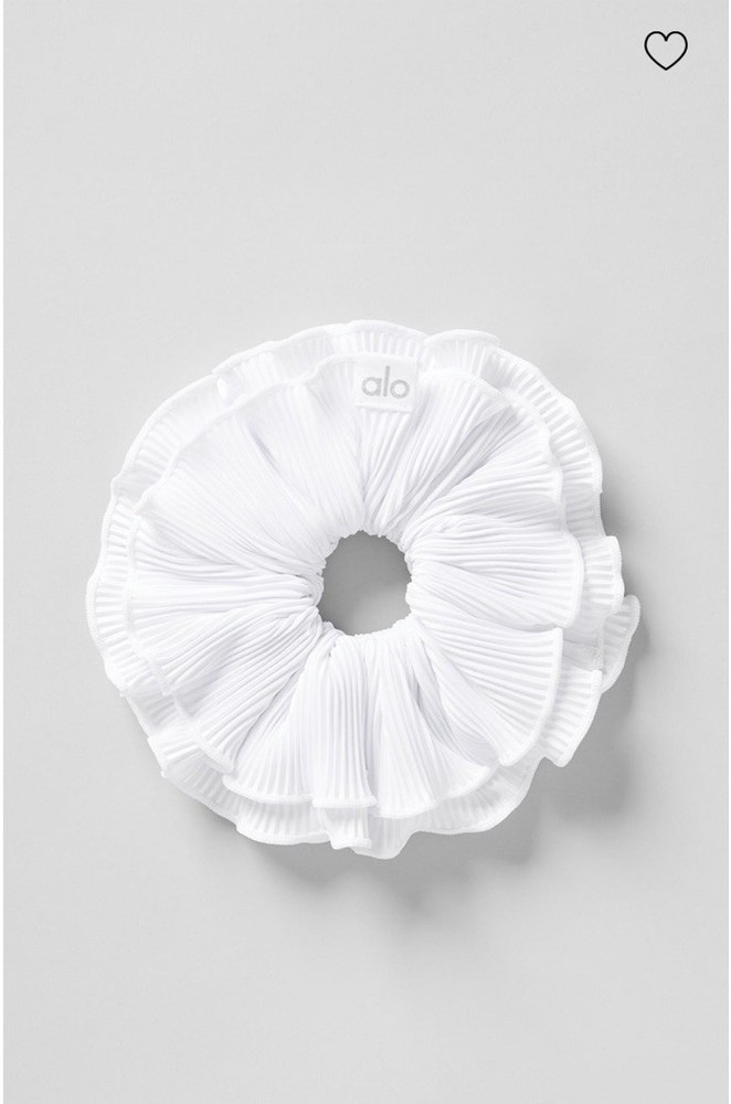 Alo Yoga Micro Plisse Oversize Scrunchie White