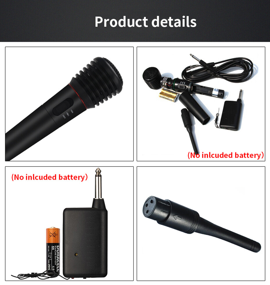 Handheld Professional Karaoke Microphone Wired Wireless 2in1 Dynamic Microphone