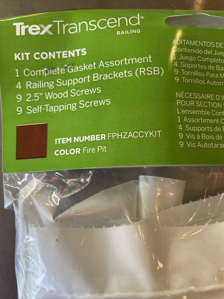 Trex Transcend railing Mounting Hardware For cut Rails - Fire Pit Horizontal