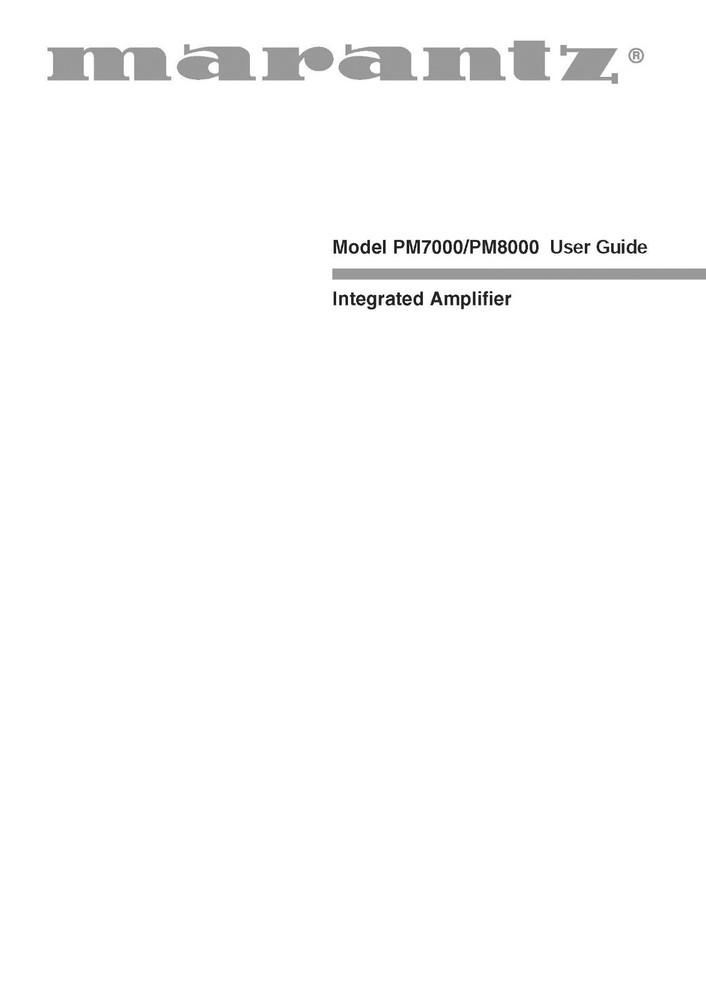 Marantz PM8000 Amplifier Owners Manual