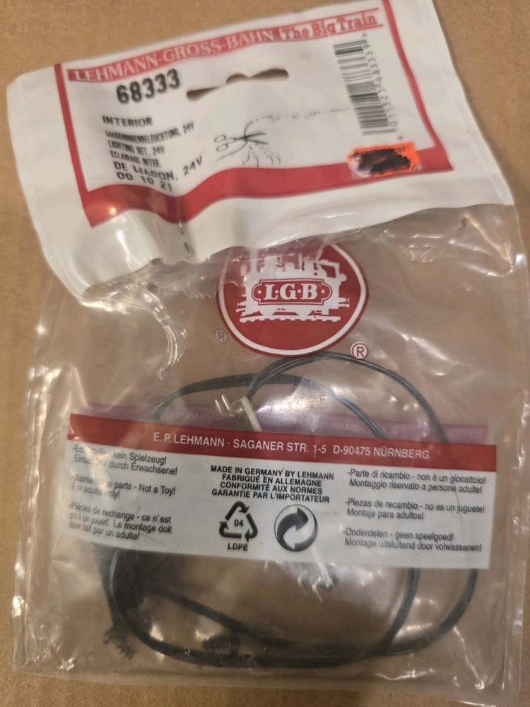 LGB 68333 G Scale Interior Lighting Set, Flat Connector - EXCELLENT/OPENED