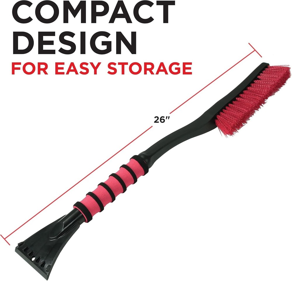 Cool-Force 26” Snowbrush & Ice Scraper Set - 2 Pack for Effective Winter Prep
