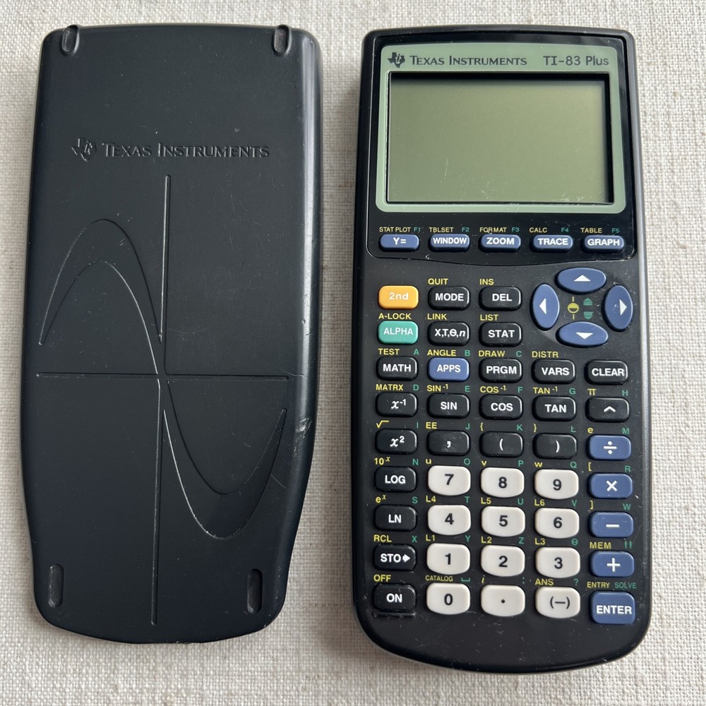 Texas Instruments TI-83 Plus Calculator With Cover. Works Great!