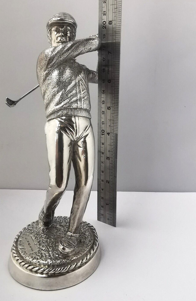 Large 8 Inch Solid Silver Golfer Figurine Or Trophy - Sheffield 1987