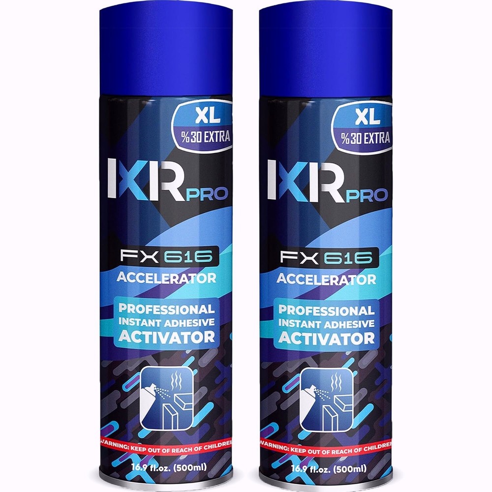 ixirpro CA Glue Activator Spray (2x16.9 oz) – Super Glue Accelerator for Bonding