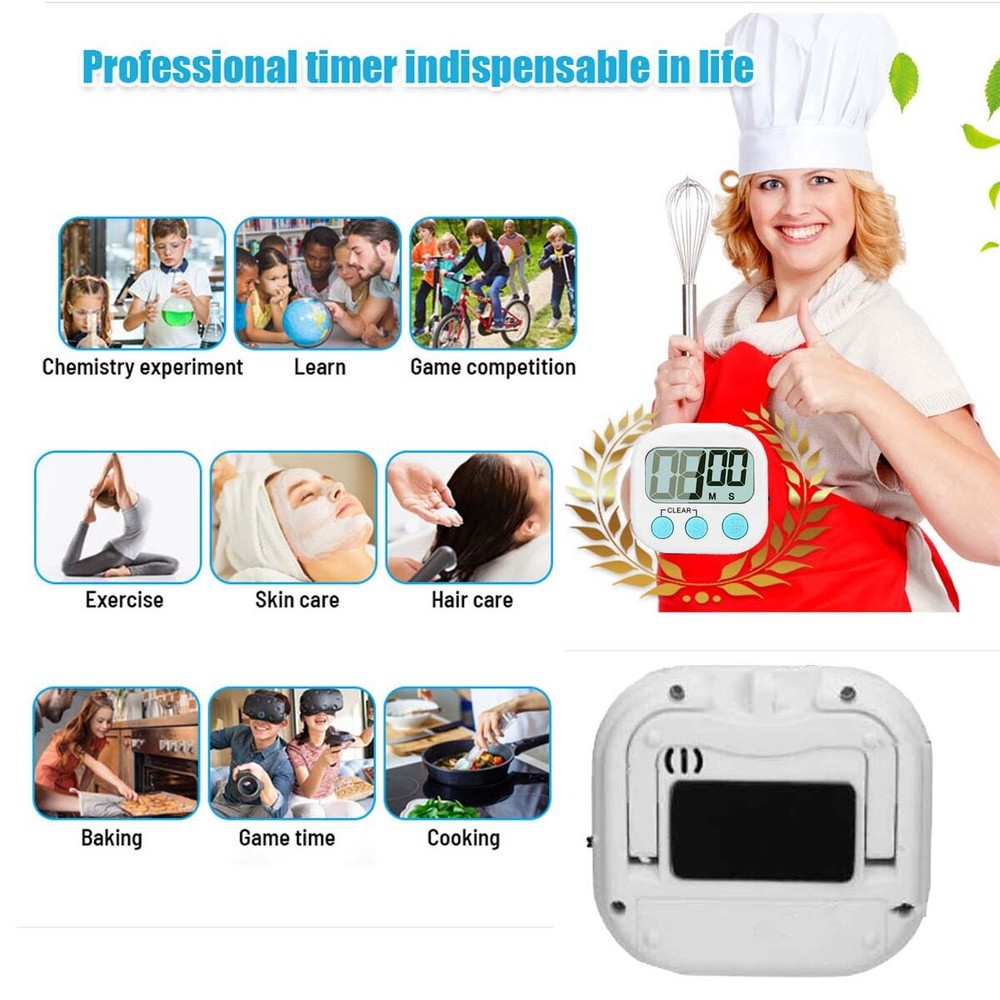 Up cooking timer clock loud alarm 2 pack small digital kitchen timer